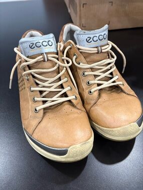 ECCO Shoes Mens 44c EU 10/10.5  Natural Motion Brown Yak Leather Golf